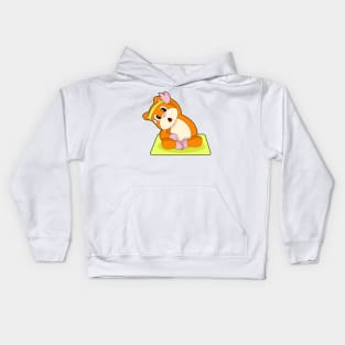 Hamster Yoga Fitness Sports Kids Hoodie